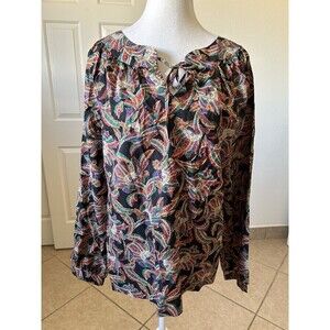 Hollywood Blouse Women's ‎ Size 14/36 Black and Lace Peasant Bohomian